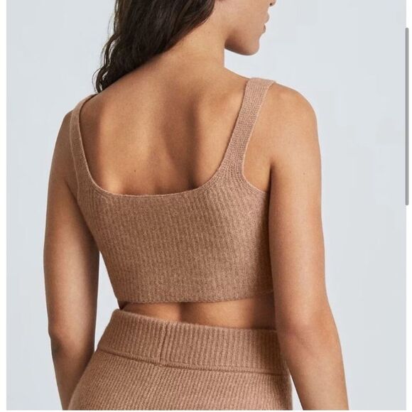Everlane- NWT The Cozy Stretch Tank Crop Top in Camel Wool Blend- Size Medium - Picture 2 of 9